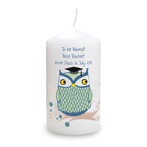 Personalised Mr Owl Candle