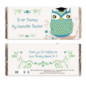 Personalised Mr Owl Chocolate Bar