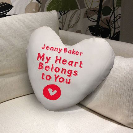 Personalised My Heart Belongs to You Cushion