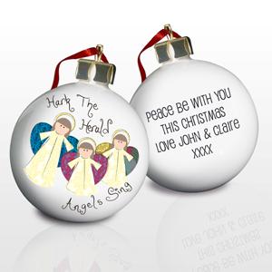 Personalised Nativity Angels Bauble