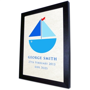 Personalised New Baby Boat Print