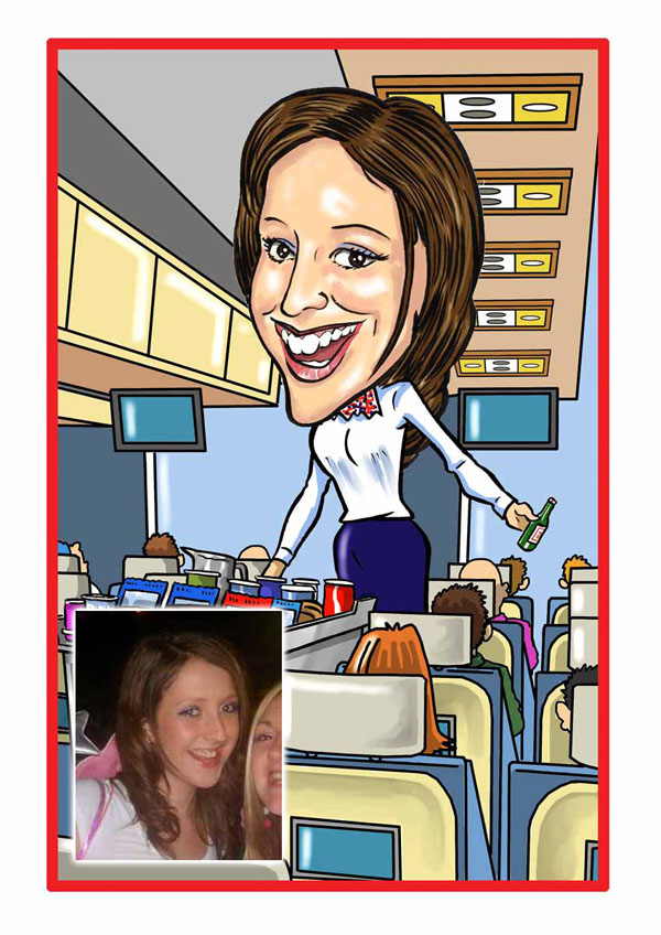 Personalised Occupation Caricatures Air