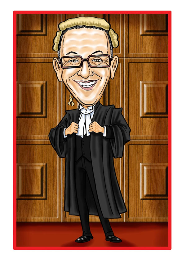 Personalised Occupation Caricatures Barrister