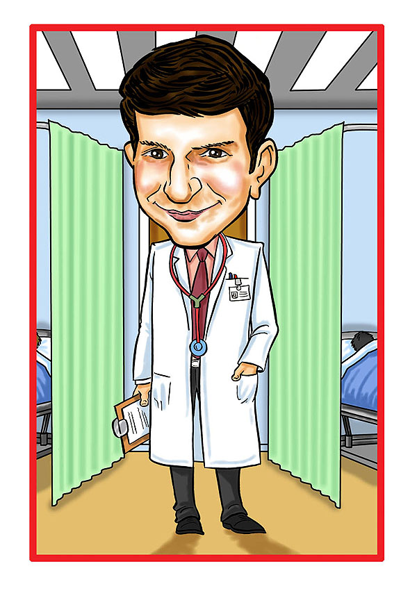 Occupation Caricatures Doctor