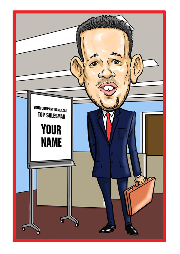 Personalised Occupation Caricatures Sales Person