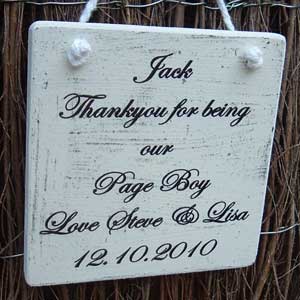 Personalised Page Boy Plaque