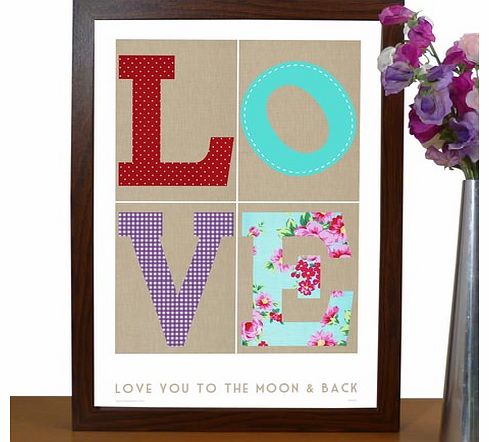 Personalised Patchwork Letters Love Poster