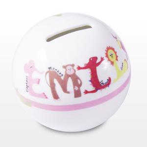 Personalised Pink Animal Moneybox