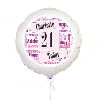 balloon personalised helium balloons birthday pink