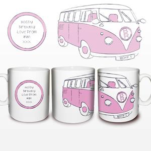 Personalised Pink Camper Van Mug