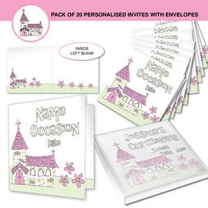 Personalised Pink Church Invitations