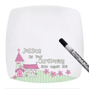 Personalised Pink Church Message Plate