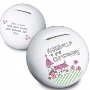 Personalised Pink Church Money Box