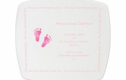 Personalised Pink Footprint Plate