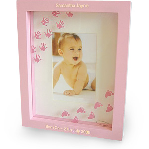 Pink Hand and Foot Print Photo Frame
