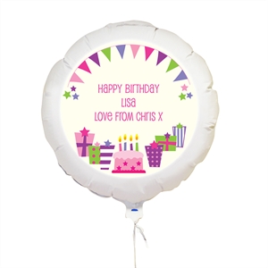 Personalised Pink Presents Helium Balloon