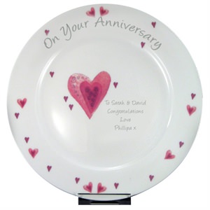 Plate - Anniversary Heart Design