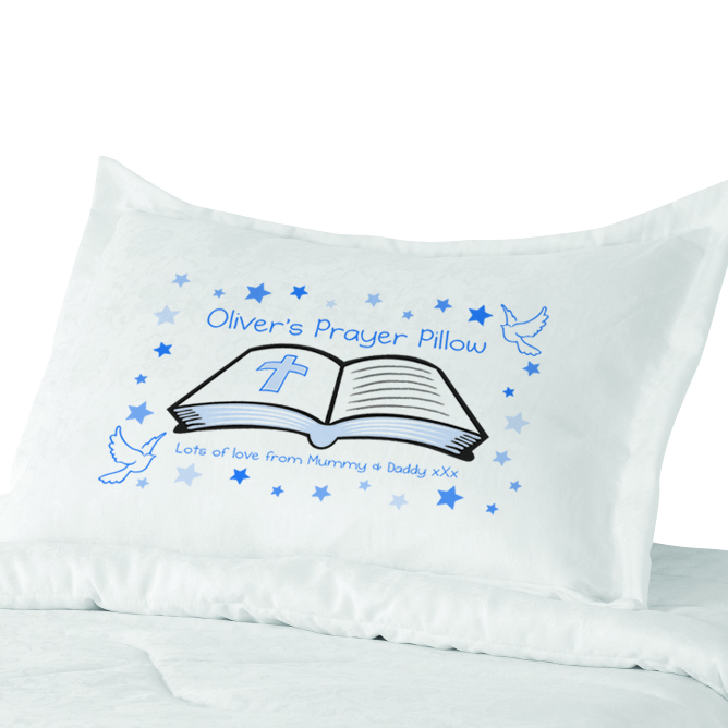 Personalised Prayer Pillowcase - Blue or Pink
