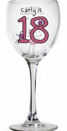 Personalised Purple Ronnie Age Wine Glass For Her