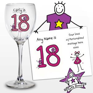 Personalised Purple Ronnie Age Young Female Wine