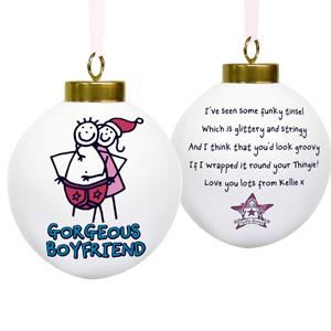 Personalised Purple Ronnie Boyfriend Bauble