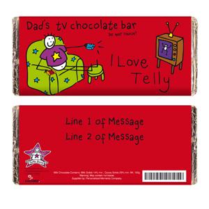 Personalised Purple Ronnie Dad TV Chocolate Bar