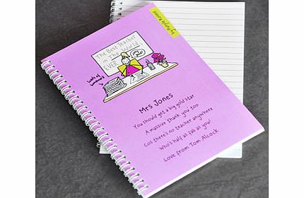 Personalised Purple Ronnie Female Teacher Notebook