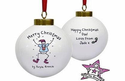 Personalised Purple Ronnie Male Bauble