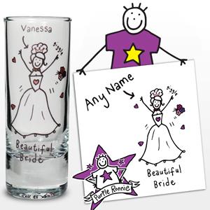 Personalised Purple Ronnie Wedding Bride Shot