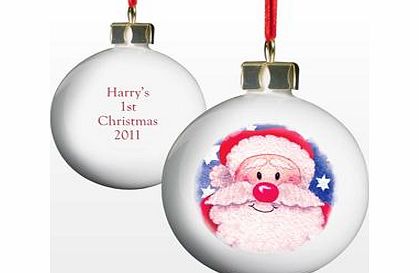 Personalised Red Nose Santa Bauble