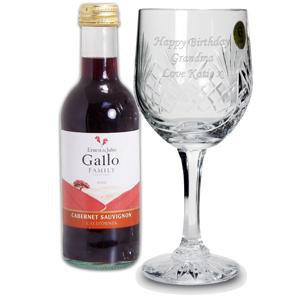 Personalised Red Wine and Crystal