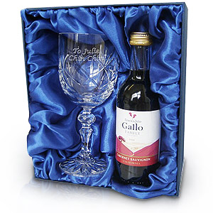 personalised Red Wine Crystal Set