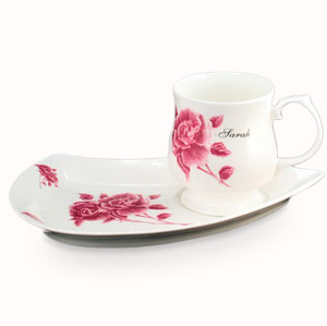 personalised Roses Mug and Tray