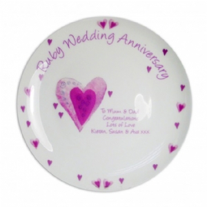 personalised Ruby Wedding Anniversary Plate