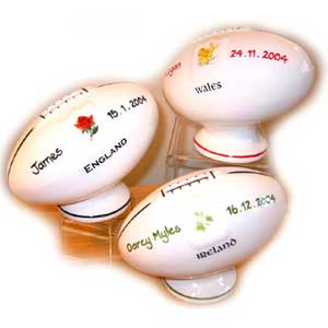 Personalised Rugby Ball Money Box