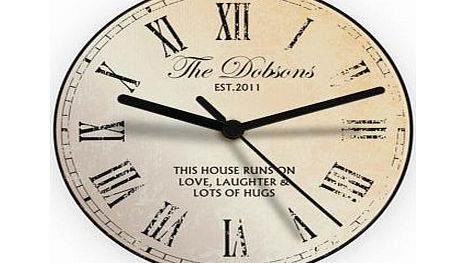 Personalised Rustic Glass Clock 4850