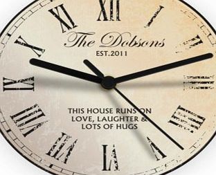 Personalised Rustic Glass Clock 4850S