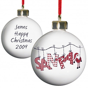 Personalised Santa Garland Bauble