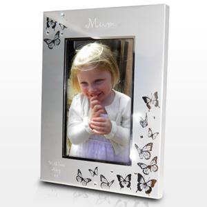 Personalised Silver Butterfly Photoframe