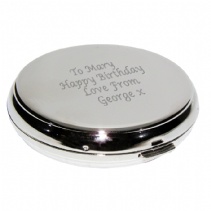 Personalised Silver Compact Mirror