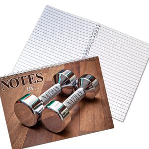 Personalised Silver Dumb Bells A5 Notebook