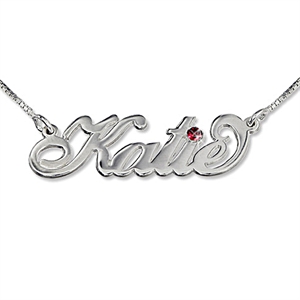 Silver Name Necklace - Swarovski