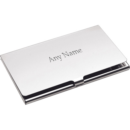 Personalised Silver Plated Business Card Holder