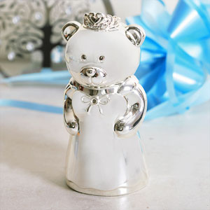 Personalised Silver Plated Princess Bear Money Box