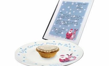 Personalised Snow Scene Mince Pie Plate and Letter