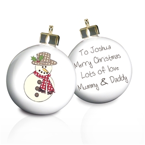 Personalised Snowman Bauble