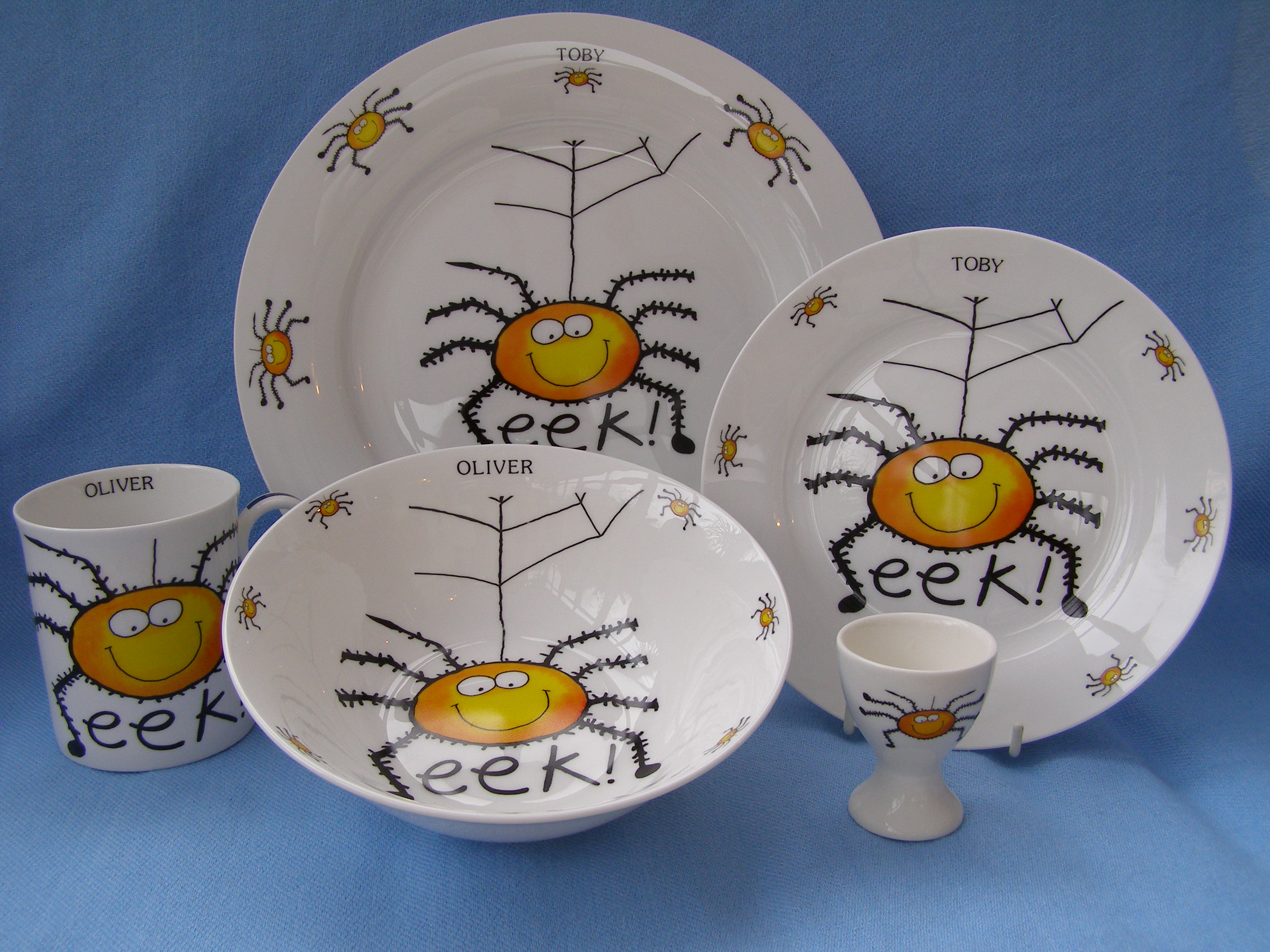 Personalised Spider Mug and Bowl