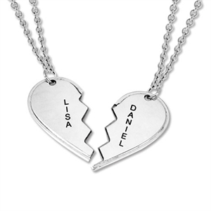Personalised Split Heart Necklaces