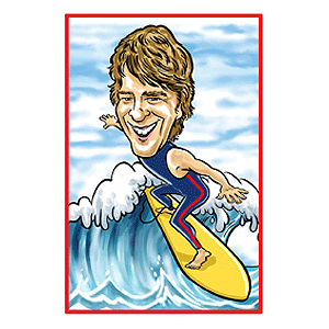 personalised Sports Caricature - Surfer