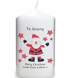 Personalised Spotty Santa Candle